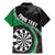 Personalised New Zealand Darts Family Matching Mermaid Dress and Hawaiian Shirt Koru Tribal Tattoo and Silver Fern Maori Pattern Green Color