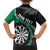 Personalised New Zealand Darts Family Matching Puletasi and Hawaiian Shirt Koru Tribal Tattoo and Silver Fern Maori Pattern Green Color