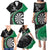 Personalised New Zealand Darts Family Matching Puletasi and Hawaiian Shirt Koru Tribal Tattoo and Silver Fern Maori Pattern Green Color