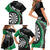 Personalised New Zealand Darts Family Matching Short Sleeve Bodycon Dress and Hawaiian Shirt Koru Tribal Tattoo and Silver Fern Maori Pattern Green Color