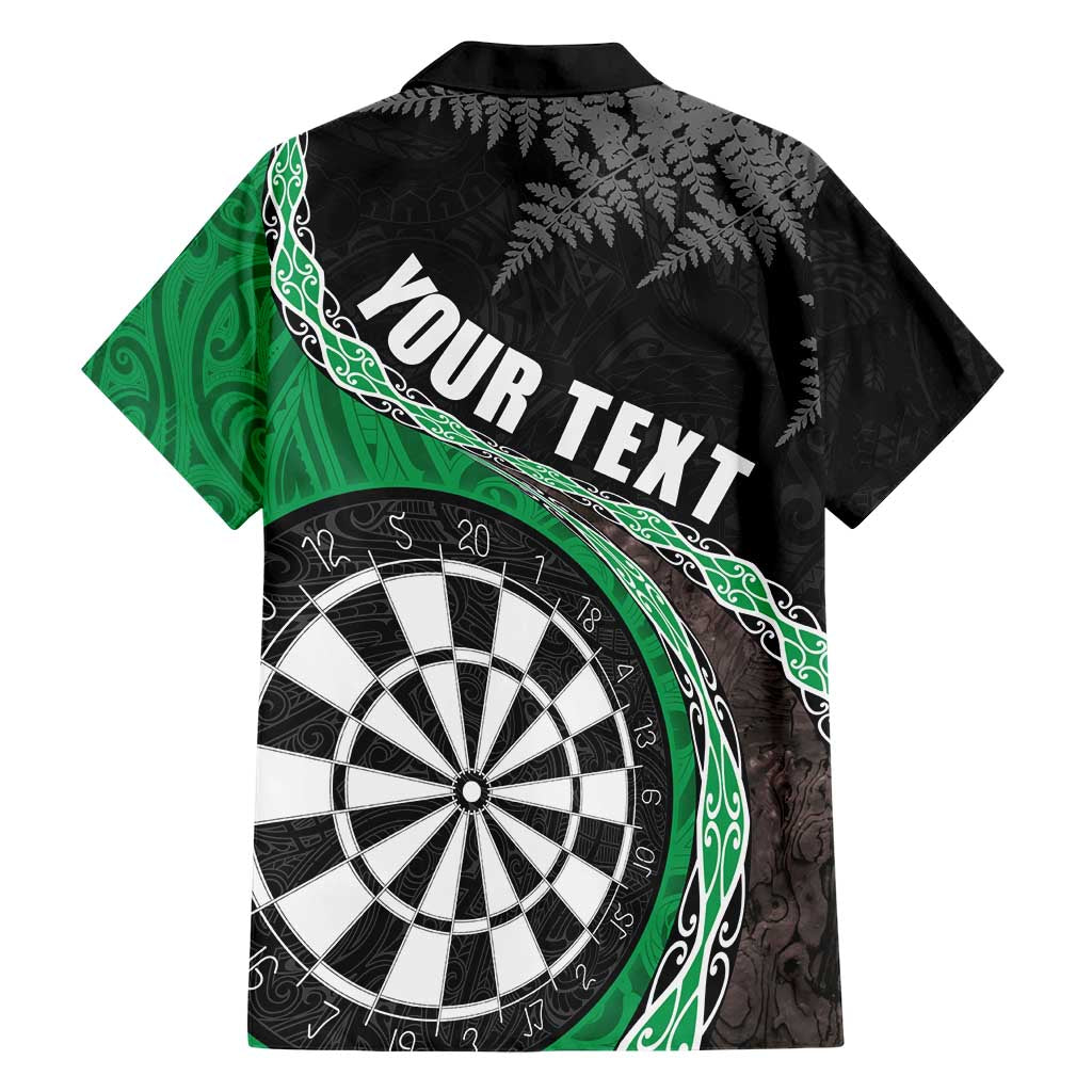 Personalised New Zealand Darts Family Matching Short Sleeve Bodycon Dress and Hawaiian Shirt Koru Tribal Tattoo and Silver Fern Maori Pattern Green Color LT03 - Polynesian Pride