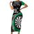 Personalised New Zealand Darts Family Matching Short Sleeve Bodycon Dress and Hawaiian Shirt Koru Tribal Tattoo and Silver Fern Maori Pattern Green Color