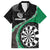 Personalised New Zealand Darts Family Matching Summer Maxi Dress and Hawaiian Shirt Koru Tribal Tattoo and Silver Fern Maori Pattern Green Color