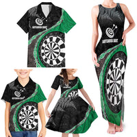 Personalised New Zealand Darts Family Matching Tank Maxi Dress and Hawaiian Shirt Koru Tribal Tattoo and Silver Fern Maori Pattern Green Color LT03 - Polynesian Pride