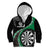 Personalised New Zealand Darts Kid Hoodie Koru Tribal Tattoo and Silver Fern Maori Pattern Green Color