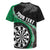 Personalised New Zealand Darts Rugby Jersey Koru Tribal Tattoo and Silver Fern Maori Pattern Green Color