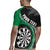 Personalised New Zealand Darts Rugby Jersey Koru Tribal Tattoo and Silver Fern Maori Pattern Green Color