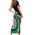 Personalised New Zealand Darts Short Sleeve Bodycon Dress Koru Tribal Tattoo and Silver Fern Maori Pattern Green Color