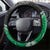 New Zealand Darts Steering Wheel Cover Koru Tribal Tattoo and Silver Fern Maori Pattern Green Color