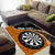 Personalised New Zealand Darts Area Rug Koru Tribal Tattoo and Silver Fern Maori Pattern Orange Color