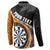 Personalised New Zealand Darts Button Sweatshirt Koru Tribal Tattoo and Silver Fern Maori Pattern Orange Color