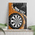 Personalised New Zealand Darts Canvas Wall Art Koru Tribal Tattoo and Silver Fern Maori Pattern Orange Color