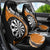 Personalised New Zealand Darts Car Seat Cover Koru Tribal Tattoo and Silver Fern Maori Pattern Orange Color