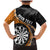 Personalised New Zealand Darts Family Matching Mermaid Dress and Hawaiian Shirt Koru Tribal Tattoo and Silver Fern Maori Pattern Orange Color