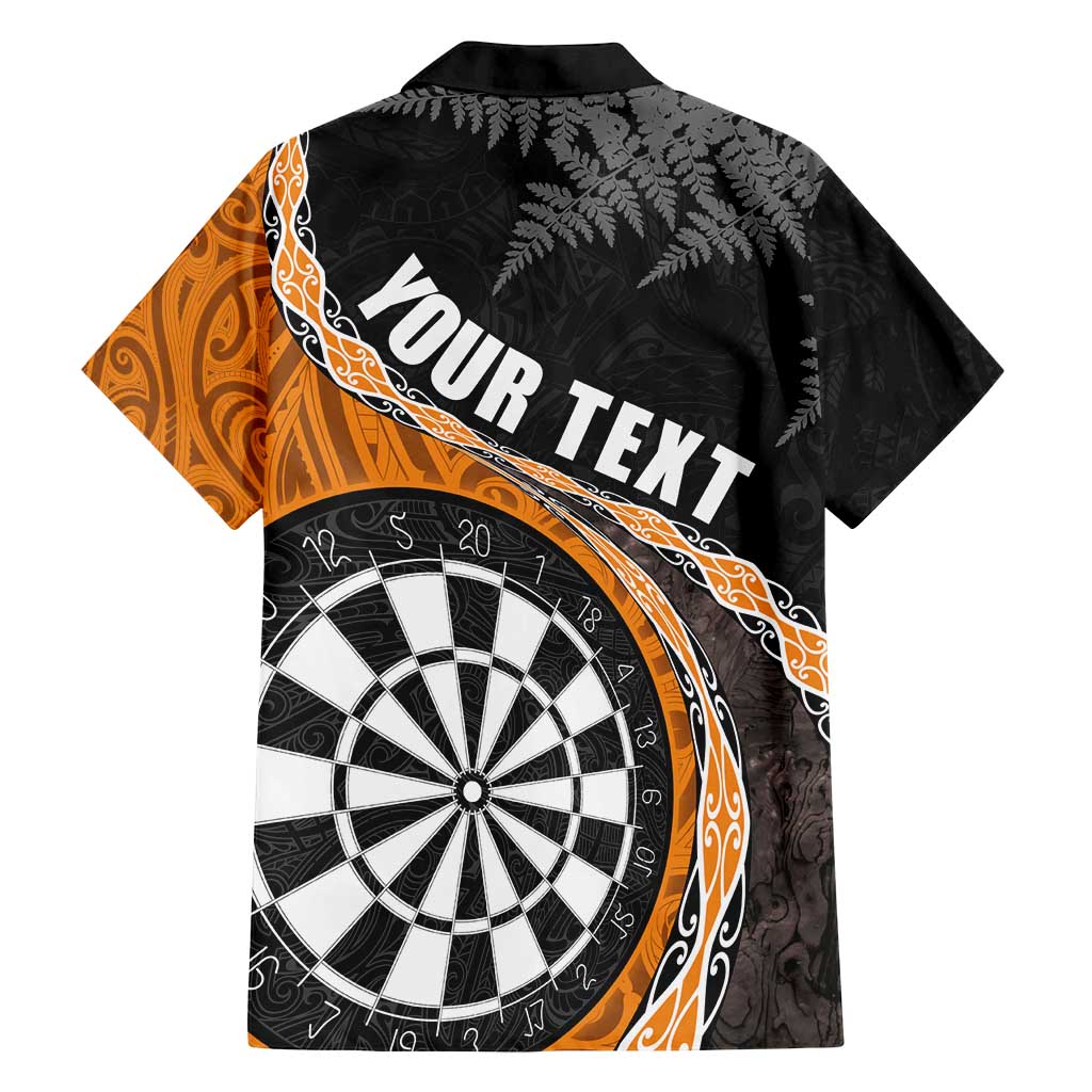Personalised New Zealand Darts Family Matching Off Shoulder Maxi Dress and Hawaiian Shirt Koru Tribal Tattoo and Silver Fern Maori Pattern Orange Color LT03 - Polynesian Pride