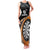 Personalised New Zealand Darts Family Matching Tank Maxi Dress and Hawaiian Shirt Koru Tribal Tattoo and Silver Fern Maori Pattern Orange Color