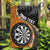 Personalised New Zealand Darts Garden Flag Koru Tribal Tattoo and Silver Fern Maori Pattern Orange Color