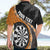 Personalised New Zealand Darts Hawaiian Shirt Koru Tribal Tattoo and Silver Fern Maori Pattern Orange Color