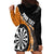 Personalised New Zealand Darts Hoodie Dress Koru Tribal Tattoo and Silver Fern Maori Pattern Orange Color