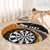 Personalised New Zealand Darts Round Carpet Koru Tribal Tattoo and Silver Fern Maori Pattern Orange Color