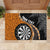 Personalised New Zealand Darts Rubber Doormat Koru Tribal Tattoo and Silver Fern Maori Pattern Orange Color