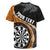 Personalised New Zealand Darts Rugby Jersey Koru Tribal Tattoo and Silver Fern Maori Pattern Orange Color