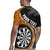 Personalised New Zealand Darts Rugby Jersey Koru Tribal Tattoo and Silver Fern Maori Pattern Orange Color