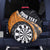 Personalised New Zealand Darts Spare Tire Cover Koru Tribal Tattoo and Silver Fern Maori Pattern Orange Color