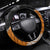 New Zealand Darts Steering Wheel Cover Koru Tribal Tattoo and Silver Fern Maori Pattern Orange Color