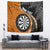 Personalised New Zealand Darts Tapestry Koru Tribal Tattoo and Silver Fern Maori Pattern Orange Color