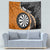 Personalised New Zealand Darts Tapestry Koru Tribal Tattoo and Silver Fern Maori Pattern Orange Color