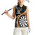 Personalised New Zealand Darts Women Sleeveless Polo Shirt Koru Tribal Tattoo and Silver Fern Maori Pattern Orange Color