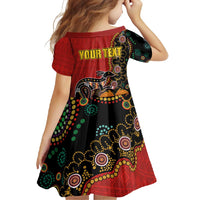 Personalised Papua New Guinea and Australia Together Family Matching Short Sleeve Bodycon Dress and Hawaiian Shirt Bird-of-paradise and Kangaroo with Aboriginal Pattern