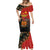 Personalised Papua New Guinea and Australia Together Mermaid Dress Bird-of-paradise and Kangaroo with Aboriginal Pattern