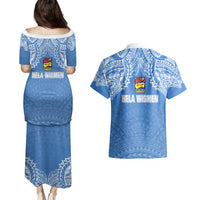 Hela Wigmen Rugby Couples Matching Puletasi Dress and Hawaiian Shirt Papua New Guinea Polynesian Tattoo LT03 - Polynesian Pride