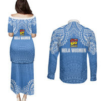 Hela Wigmen Rugby Couples Matching Puletasi Dress and Long Sleeve Button Shirts Papua New Guinea Polynesian Tattoo LT03 - Polynesian Pride