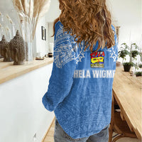 Hela Wigmen Rugby Women Casual Shirt Papua New Guinea Polynesian Tattoo LT03 - Polynesian Pride