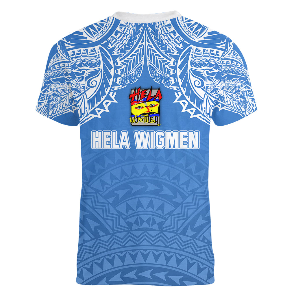 Hela Wigmen Rugby Women V Neck T Shirt Papua New Guinea Polynesian Tattoo LT03 - Polynesian Pride