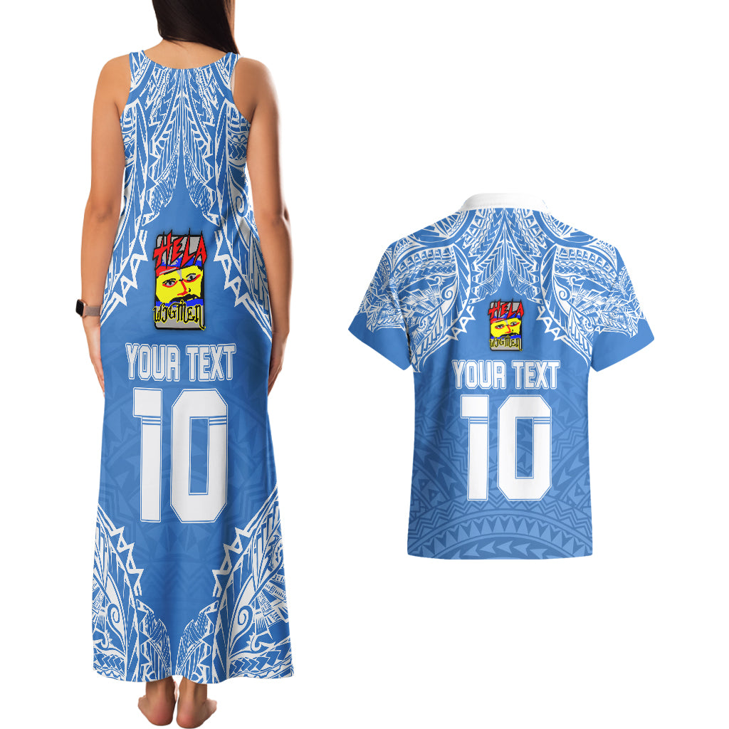 Custom Hela Wigmen Rugby Couples Matching Tank Maxi Dress and Hawaiian Shirt Papua New Guinea Polynesian Tattoo LT03 - Polynesian Pride