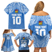 Custom Hela Wigmen Rugby Family Matching Off Shoulder Short Dress and Hawaiian Shirt Papua New Guinea Polynesian Tattoo LT03 - Polynesian Pride