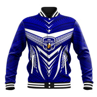 Kimbe Cutters Rugby Baseball Jacket Papua New Guinea Polynesian Tattoo Blue Version LT03 Unisex Blue - Polynesian Pride