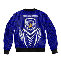 Kimbe Cutters Rugby Bomber Jacket Papua New Guinea Polynesian Tattoo Blue Version LT03 - Polynesian Pride