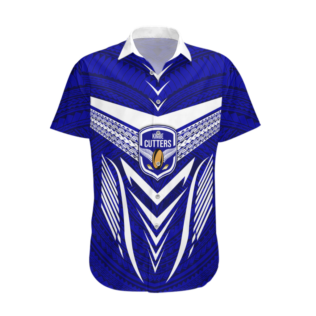 Kimbe Cutters Rugby Hawaiian Shirt Papua New Guinea Polynesian Tattoo Blue Version LT03 Blue - Polynesian Pride