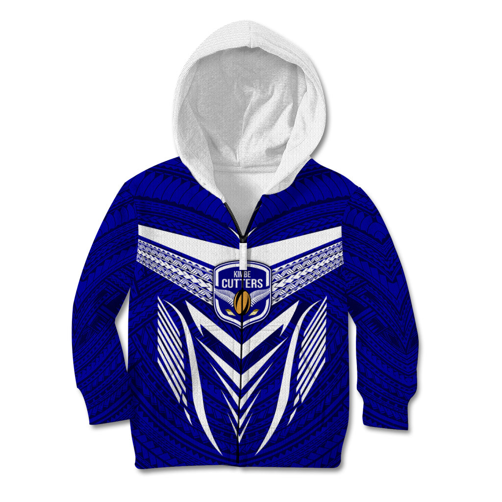 Kimbe Cutters Rugby Kid Hoodie Papua New Guinea Polynesian Tattoo Blue Version LT03 - Polynesian Pride