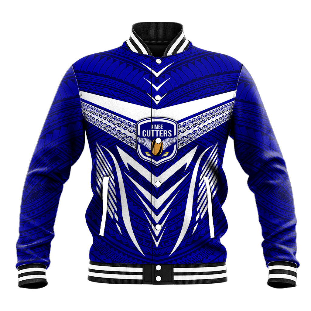 Custom Kimbe Cutters Rugby Baseball Jacket Papua New Guinea Polynesian Tattoo Blue Version LT03 Unisex Blue - Polynesian Pride