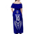 Custom Kimbe Cutters Rugby Family Matching Off Shoulder Maxi Dress and Hawaiian Shirt Papua New Guinea Polynesian Tattoo Blue Version LT03 - Polynesian Pride