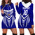 Custom Kimbe Cutters Rugby Hoodie Dress Papua New Guinea Polynesian Tattoo Blue Version LT03 - Polynesian Pride