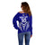 Custom Kimbe Cutters Rugby Off Shoulder Sweater Papua New Guinea Polynesian Tattoo Blue Version LT03 - Polynesian Pride