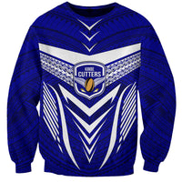 Custom Kimbe Cutters Rugby Sweatshirt Papua New Guinea Polynesian Tattoo Blue Version LT03 Unisex Blue - Polynesian Pride