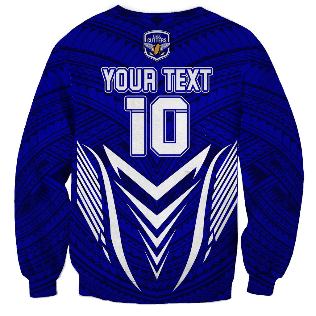 Custom Kimbe Cutters Rugby Sweatshirt Papua New Guinea Polynesian Tattoo Blue Version LT03 - Polynesian Pride